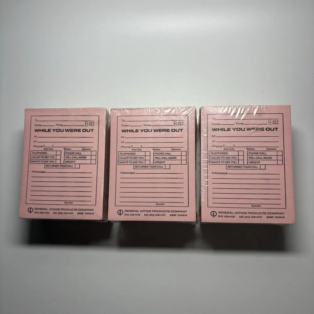 Vintage While You Were Out Telephone Pads 36 Pads (50 Sheets Each) Pink 23-000S